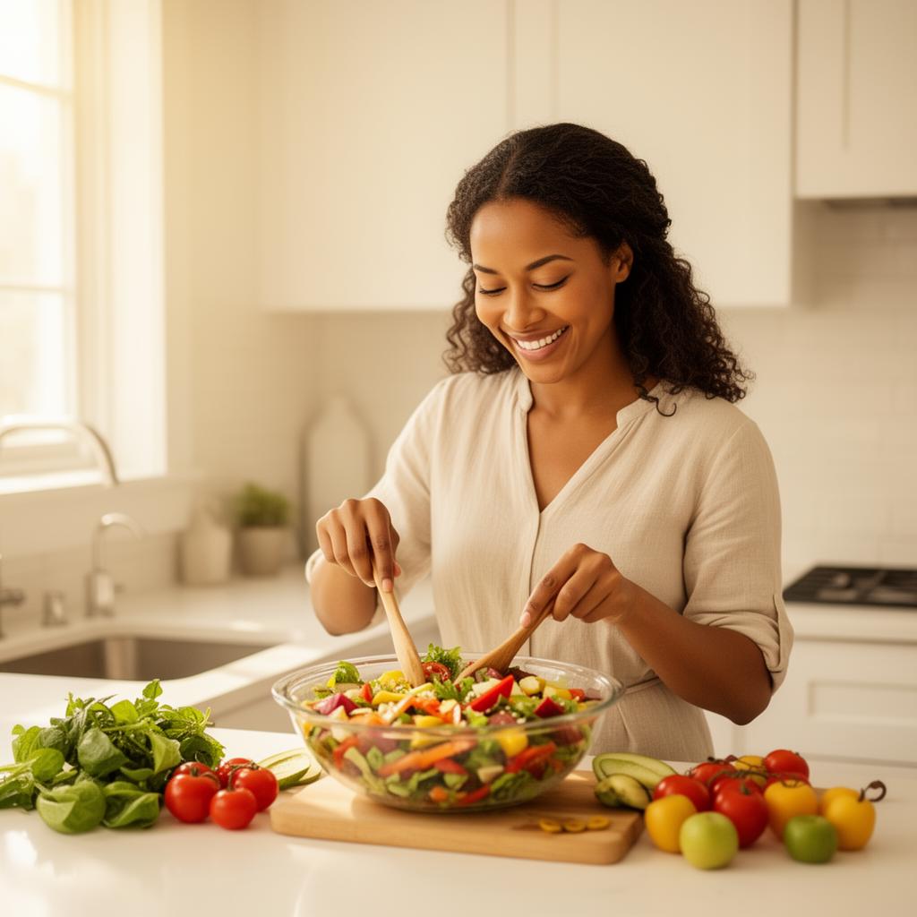 Woman preparing a healthy meal